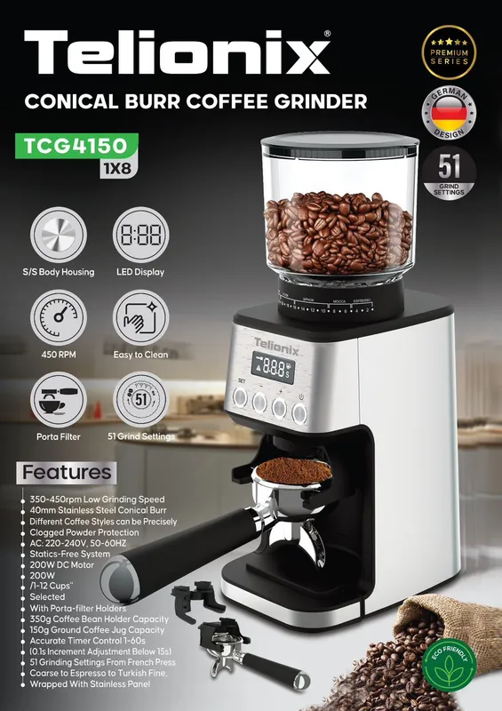 آسیاب قهوه تلیونیکس مدل TCG4150 gallery0