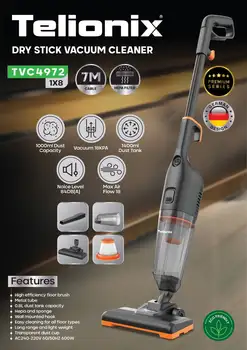 جارو برقی عصایی تلیونیکس مدل TVC4972